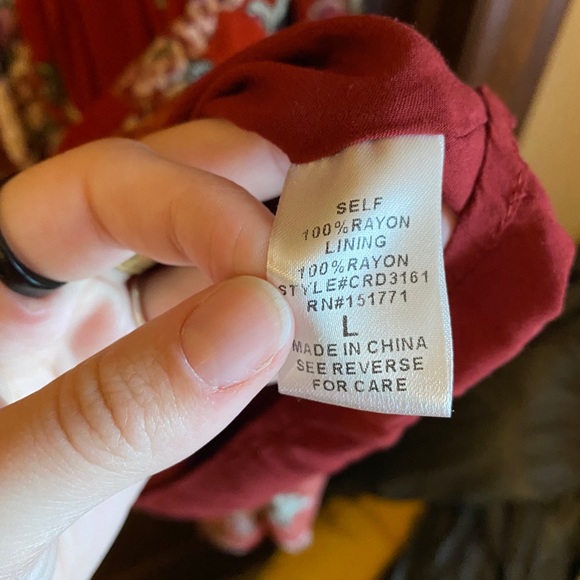 {Gilli} red floral tier boho mini dress - Picture 13 of 13